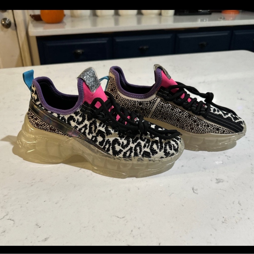 NWOT Steve Madden bling cheetah tennishoes 4
